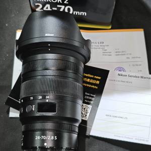 nikon 24-70/2.8 S Z 尼康 24mm 70mm 24 70 行貨有盒有單有證有罩有保養 99%new 鏡...
