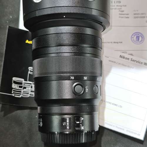 nikon 24-70/2.8 S Z 尼康 24mm 70mm 24 70 行貨有盒有單有證有罩有保養 99%new 鏡...