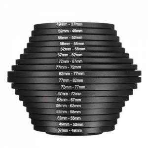 18pcs Step Up Down Lens Filter Ring Adapter Set 37 - 82mm