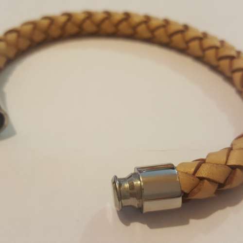 全新 真皮 織皮 手繩 意大利鋼扣 8mm 啡杏色