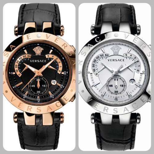 VERSACE 24mm 真皮錶帶 全新 黑色真皮錶帶