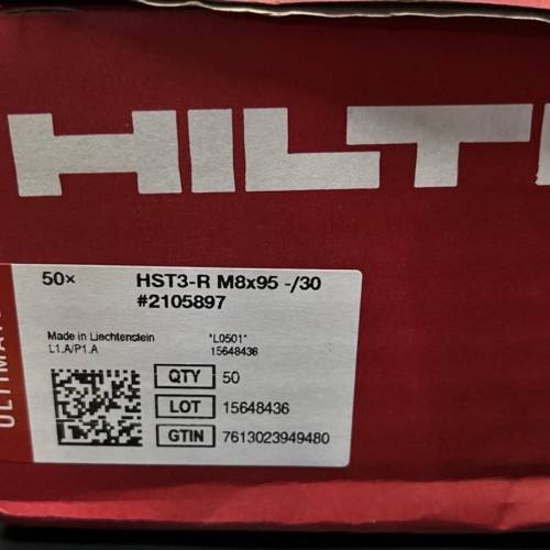 喜得利Hilti hst3-r m8/10/12/16 75-230mm不銹鋼拉爆