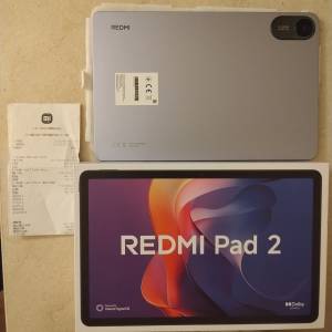 Redmi Pad 2 [4+128G版] *95%new *銀灰色 *香港行貨[*有正式單據,2025年9月6日在旺...