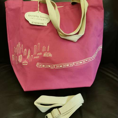 100%全新絕版MTR桃紅色兩用手袋