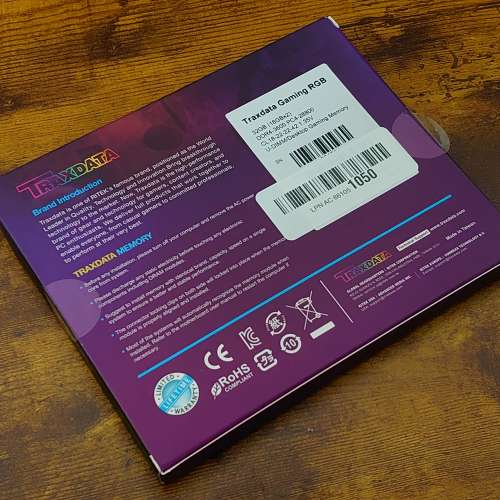 未使用 Traxdata Gaming RGB RAM DDR4 32GB(2x16GB) 3600 CL18