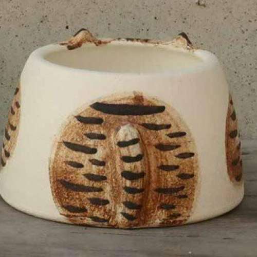 ［現貨］日本製守宮爬蟲倉鼠彩繪動物造型陶瓷加濕躲藏屋躲避屋 （虎紋貓-M）