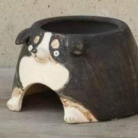 ［現貨］日本製守宮爬蟲倉鼠彩繪動物造型陶瓷加濕躲藏屋躲避屋 （伯恩山犬-M）  HK...
