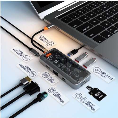 全新千兆拓展塢 type-c擴展塢集線器usb hub