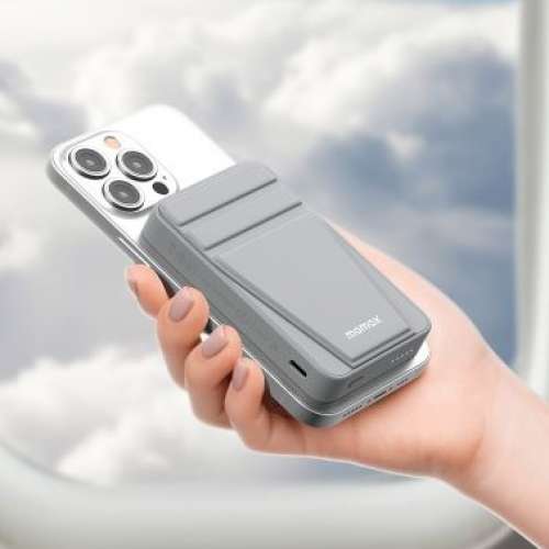 全新MOMAX摩米士磁吸無線充电寶適用苹果MagSafe支架iPhone移動電源 有三色(水貨)