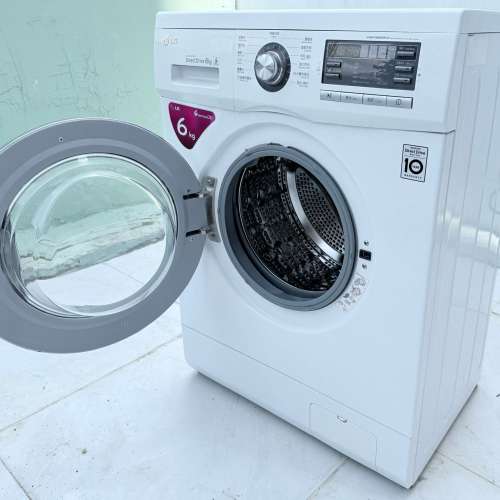 LG WF-N1006MW 6KG 1000轉 前置式妙手6重洗薄身型洗衣機 九成新 包送貨安裝 有保用...