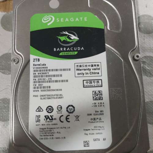 Kingston 240GB+Seagate 2TB 3.5吋硬碟