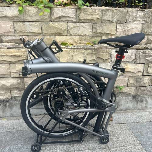 特價 2025 最新拉絲銀色 ACEOFFIX C5 全原裝5速黑色碳前叉鋁合金折叠車 送前後蛙燈叮...