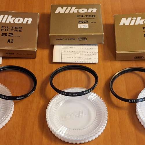 平售Nikon filter: A2暖色濾鏡、L37及L39紫外線濾鏡(未正式使用)