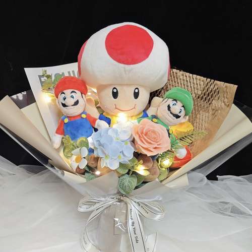睇下文‼️接急單·獨家原創 奇諾比奧 & 馬里奧公仔花束 瑪利歐畢業花束‼️ toad ...