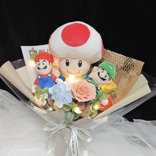 睇下文‼️接急單·獨家原創 奇諾比奧 & 馬里奧公仔花束 瑪利歐畢業花束‼️ toad ...