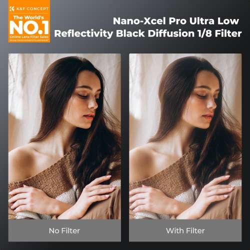 K&F Concept 77mm Black Diffusion 1/8 Filter with Brass Frame (Nano-X PRO Series)