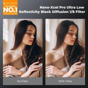 K&F Concept 77mm Black Diffusion 1/8 Filter with Brass Frame (Nano-X PRO Series)