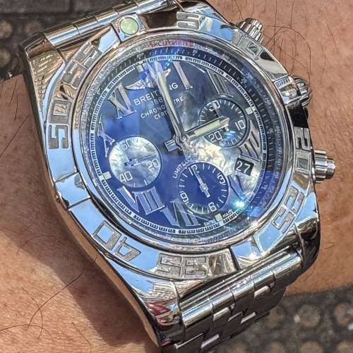 近全新 紫貝母面 MOP 市場罕有 日本限量400隻 帶格足長 BREITLING CHRONOMAT B01機...