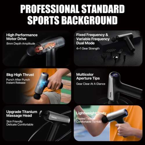 Philips Professional Massage Gun Electronic Massager Vibration Fascial Gun