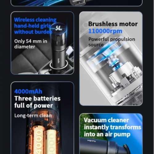 AutoBot VX4 Max Car Vacuum, Handheld Vacuum Self Cleaner (Brand new)