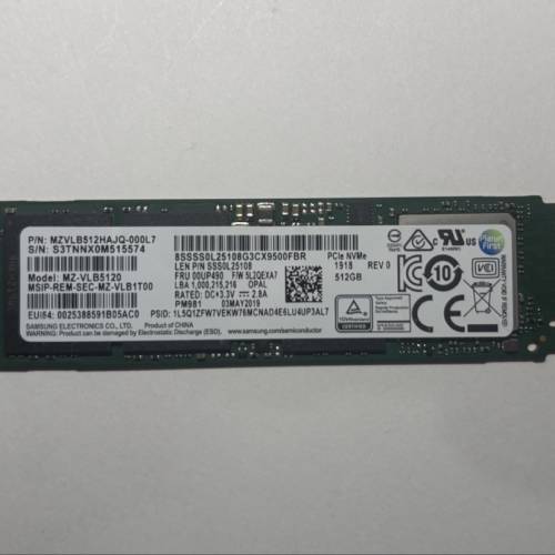 Samsung PM981 512GB m.2 nvme SSD