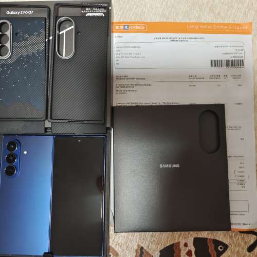 完美如新,1TB,香港行貨,藍色Samsung z fold 7 雙卡 5G, 有盒有單有保養