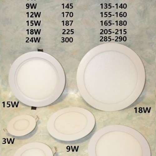 超薄 12W LED 筒燈 嵌入式天花燈 220V AC 驅動 慳電耐用 有方有圓 多買特平 有其他...