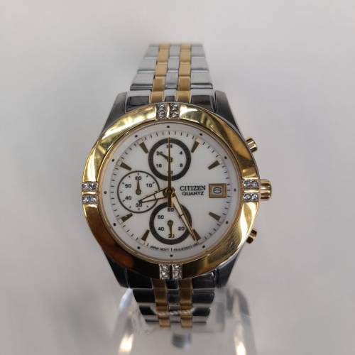 Rarest 全新 Citizen Lady's Chronograph w/ Swarovski Crystals Bezel