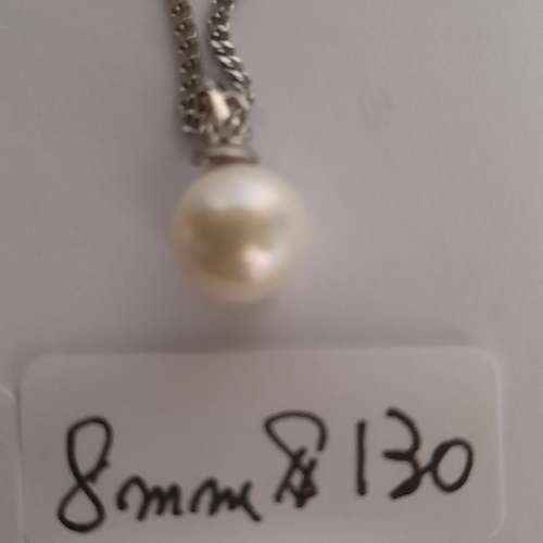 一手三款貝珠shell pearl 吊咀，8/12/14.mm 配上純銀扣，及24寸不銹鋼頸鏈。三套共...