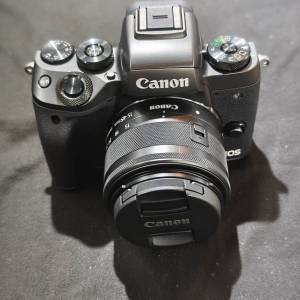 canon EOS M5 + 15-45 IS STM 佳能 冇盒冇單冇證冇罩 鏡片通透冇花冇霉 跟2電一充連...