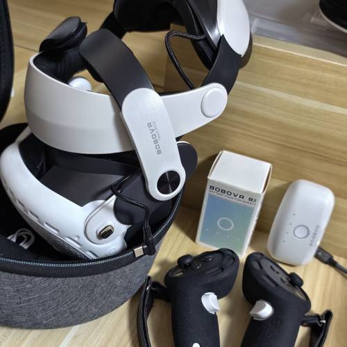Quest 3/3S 專用BoBoVR M3頭帶+2粒續航電池 +防脫手柄套