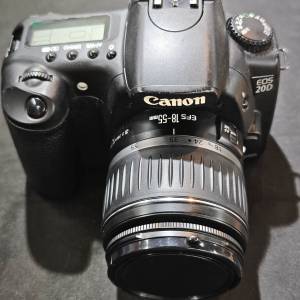 canon 20D 佳能 + 18-55 18mm 55mm 18 55 機 跟2電一充連肩帶 送記憶卡 鏡片通透冇...