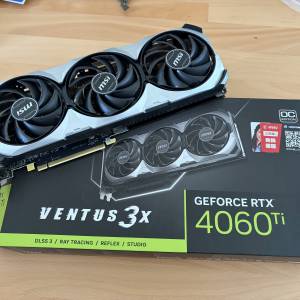 港行有單有盒有保養 MSI 4060 Ti 16GB VENTUS 3X GPU 顯示卡