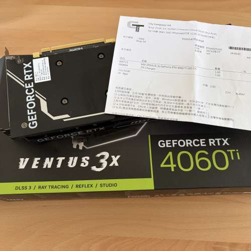 港行有單有盒有保養 MSI 4060 Ti 16GB VENTUS 3X GPU 顯示卡