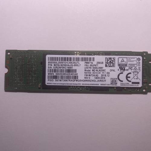 Samsung PM871b 256GB m.2 ngff SATA SSD