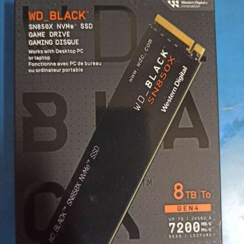 WD SN850X 8TB nvme pciex4 ssd冇heatsink版(美亞水貨，有註冊5年sandisk保，另私保...