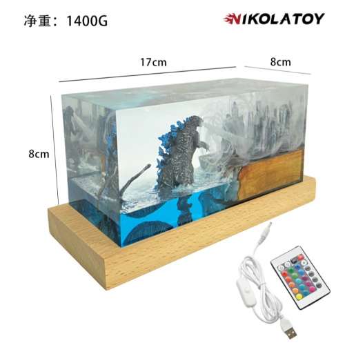 哥斯拉樹脂夜燈