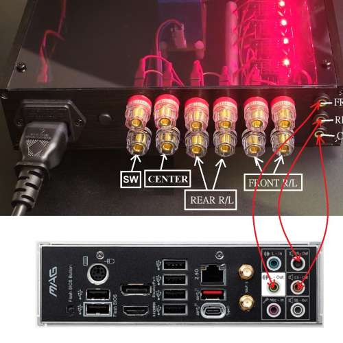 5.1聲道小型擴音機 (合電腦/聲卡/多聲道媒體播放器組建環繞聲系統)