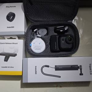 行貨Insta360 GO Ultra、遙控戒指、快拆支架、迷你二合一三腳架