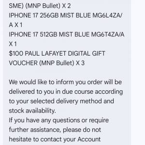 IPHONE 17 512GB MIST BLUE 全新原封行貨