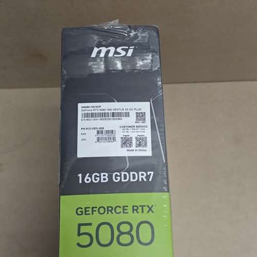 显卡：微星 RTX 5080 16G 3X OC PLUS(全新)
