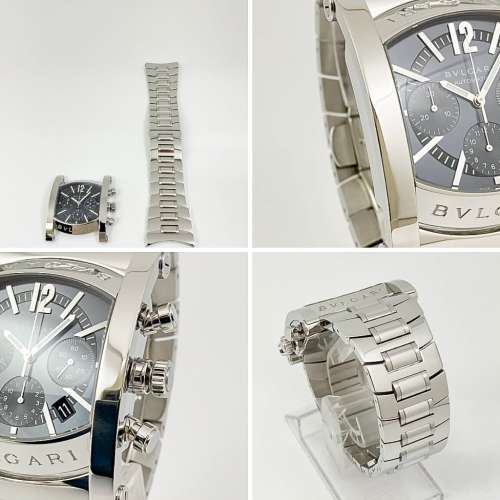 近全新 帶格足長BVLGARI Assioma 市場少有 鋼帶 計時 日曆顯示 自動機械腕錶 (大部...