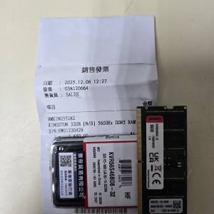 Kingston sodimm 32G RAM(for 筆記本電腦)