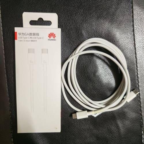 華為6a c to c 1.8米快速充電數據線,連盒