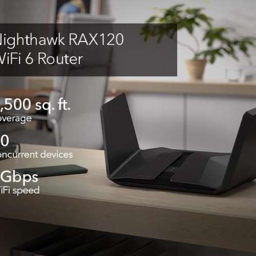 Netgear RAX120 AX6000 Nighthawk AX12 雙頻 WiFi 6 智能無線路由器