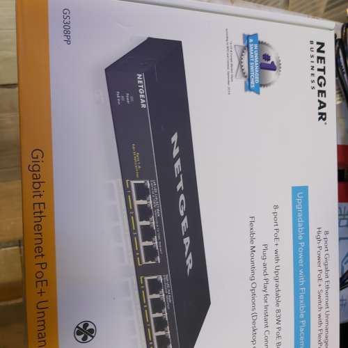 全新未開箱Netgear 8 端口千兆PoE+ 交換機(83W) GS308PP