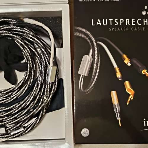 Inakustik LS-603 Speaker Cable 喇叭線 3M長,一對配上鍍金蕉头,有單有盒有証書,喇...