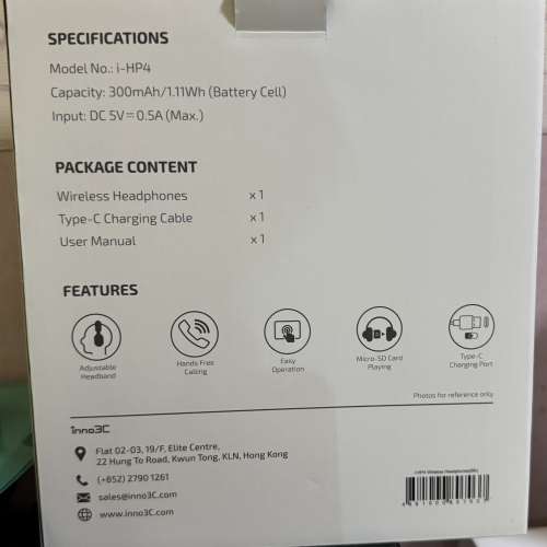 inno3c wireless headphones 藍牙耳筒