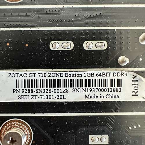 Zotac GT 710 Zone 1GB 64BIT DDR3 Graphics card