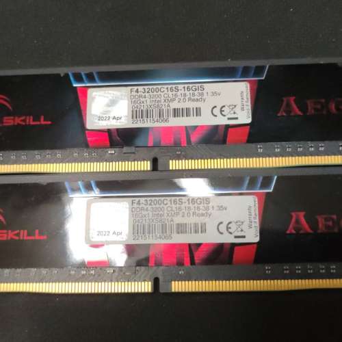 G.Skill Aegis Gaming DDR4 16GB (16GB x 2) 3200MHz CL16 (F4-3200C16S-16GIS)